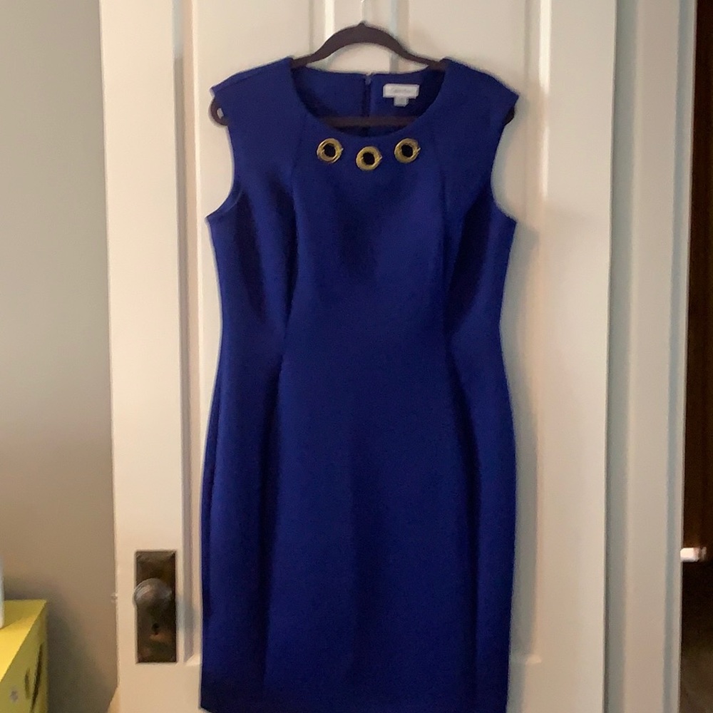 Blue sleeveless dress